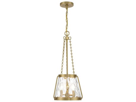Savoy House Crawford 3-Light Warm Brass Glass Mini Pendant