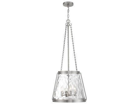 Savoy House Crawford 4-Light Satin Nickel Glass Pendant