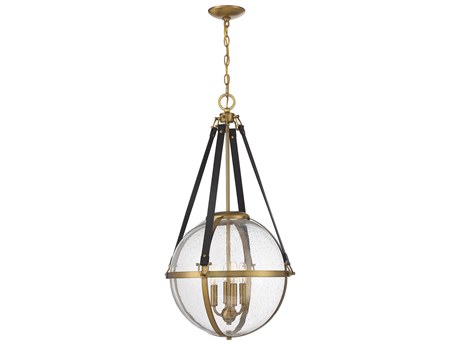 Savoy House Bozeman 4-Light Warm Brass Glass Globe Chandelier