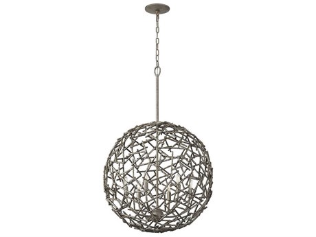 Savoy House Hendren 6-Light Champagne Luxe Silver Globe Pendant