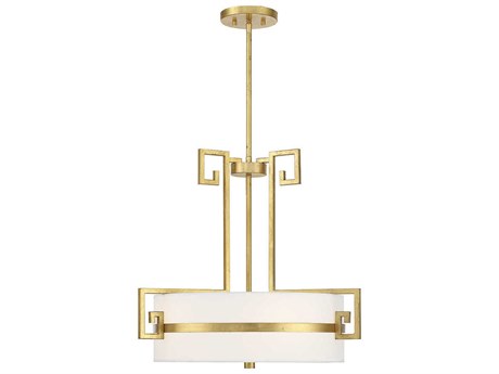 Savoy House Quatrain 4-Light True Gold Drum Pendant