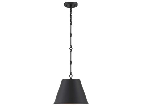 Savoy House Alden 1-Light Matte Black Empire Mini Pendant