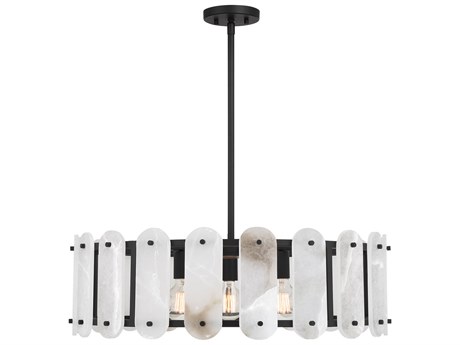 Savoy House Antolini 5-Light Black Cashmere Brass Drum Pendant