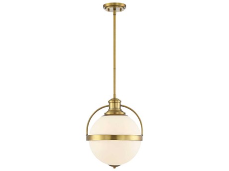 Savoy House Westbourne 1-Light Warm Brass Glass Globe Pendant