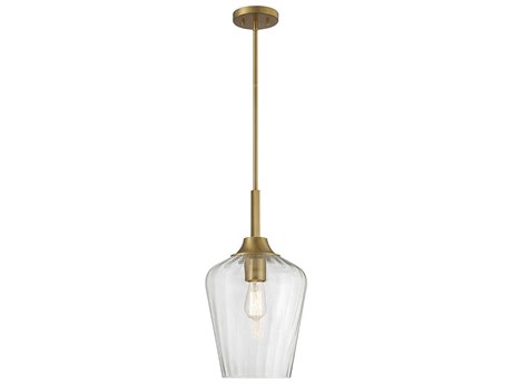Savoy House Carlton 1-Light Warm Brass Glass Bell Mini Pendant