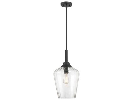 Savoy House Carlton 1-Light Matte Black Glass Bell Mini Pendant