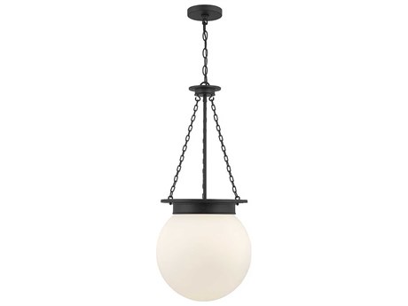 Savoy House Manor 3-Light Matte Black Glass Globe Pendant