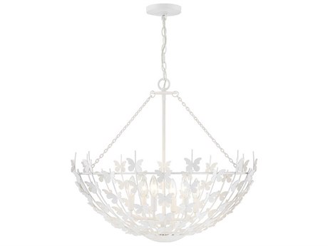 Savoy House Birch 6-Light Bisque White Bowl Pendant