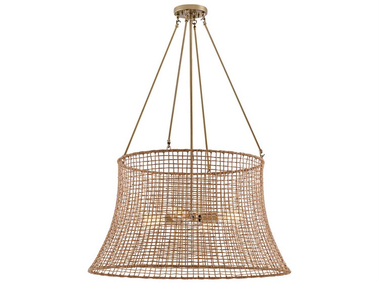 Savoy House Longleaf 4-Light Outdoor Hanging Light Burnished Brass 4