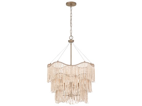 Savoy House Melia 6-Light Cypress Wood Tiered Pendant