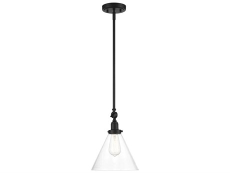 Savoy House Drake 1-Light Matte Black Glass Mini Pendant