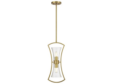 Savoy House Bennington 2-Light Warm Brass Glass Mini Pendant