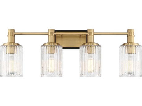 Savoy House Concord 4-Light Matte Black Warm Brass Vanity Light