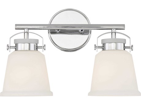 Savoy House Kaden 2-Light Polished Chrome Glass Vanity Light