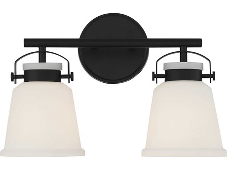 Savoy House Kaden 2-Light Matte Black Glass Vanity Light
