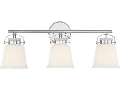 Savoy House Kaden 3-Light Polished Chrome Glass Vanity Light
