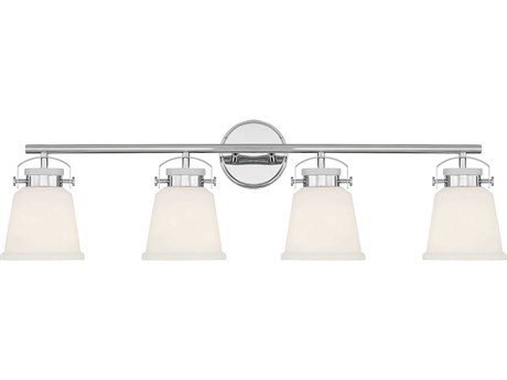 Savoy House Kaden 4-Light Polished Chrome Glass Vanity Light