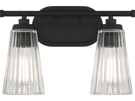 Savoy House Chantilly 2-Light Matte Black Glass Vanity Light