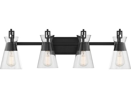 Savoy House Lakewood 4-Light Matte Black Glass Vanity Light