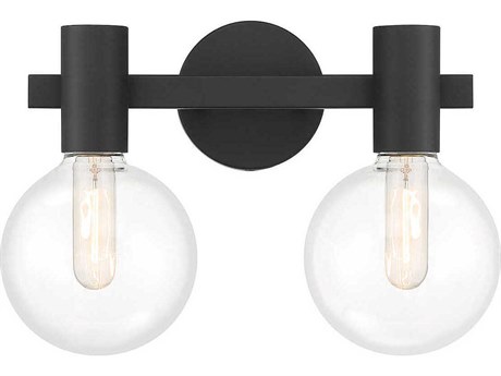 Savoy House Wright 2-Light Matte Black Glass Vanity Light