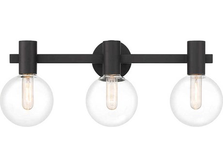 Savoy House Wright 3-Light Matte Black Glass Vanity Light