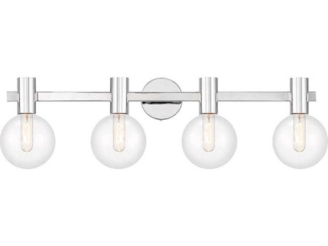 Savoy House Wright 4-Light Chrome Glass Vanity Light