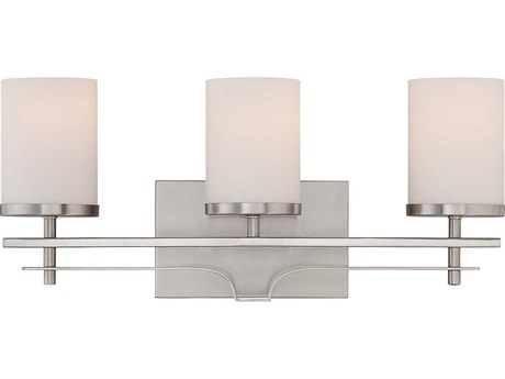 Savoy House Colton 3-Light Satin Nickel Glass Vanity Light
