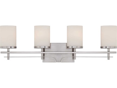 Savoy House Colton 4-Light Satin Nickel Glass Vanity Light