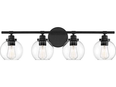 Savoy House Carson 4-Light Matte Black Glass Vanity Light