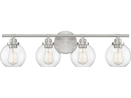 Savoy House Carson 4-Light Satin Nickel Glass Vanity Light