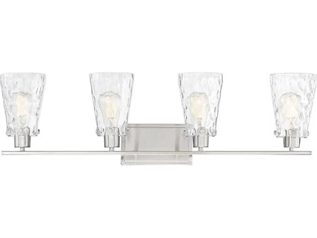 Savoy House Vaughan 4-Light Satin Nickel Glass Vanity Light