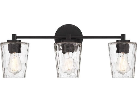 Savoy House Ballas 3-Light Matte Black Glass Vanity Light