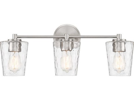 Savoy House Ballas 3-Light Satin Nickel Glass Vanity Light