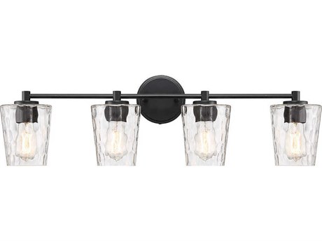 Savoy House Ballas 4-Light Matte Black Glass Vanity Light