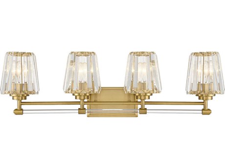 Savoy House Garnet 4-Light Warm Brass Crystal Vanity Light
