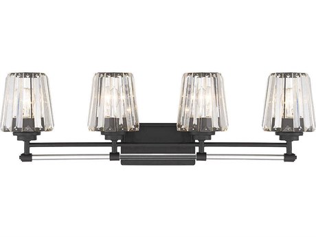 Savoy House Garnet 4-Light Matte Black Crystal Vanity Light