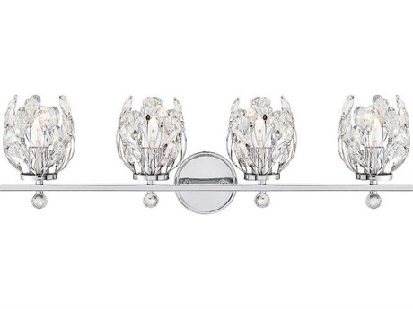 Savoy House Moreno 4-Light Chrome Crystal Vanity Light