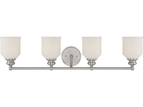 Savoy House Melrose 4-Light Satin Nickel Glass Vanity Light