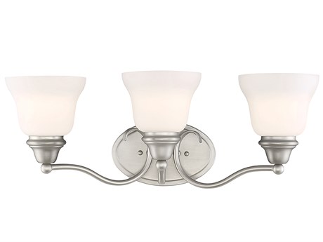 Savoy House Yates 3-Light Pewter Glass Vanity Light