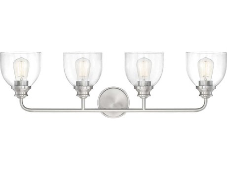 Savoy House Vale 4-Light Satin Nickel Glass Vanity Light