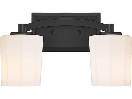 Savoy House Whitney 2-Light Matte Black Glass Vanity Light