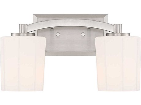 Savoy House Whitney 2-Light Satin Nickel Glass Vanity Light