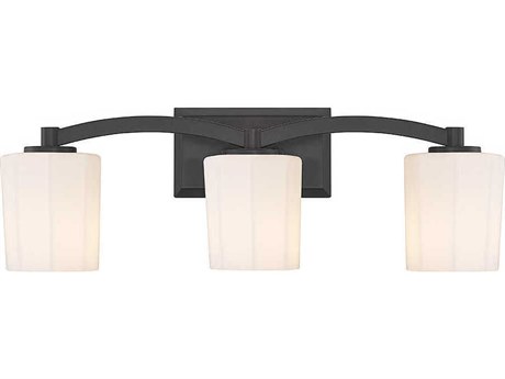 Savoy House Whitney 3-Light Matte Black Glass Vanity Light
