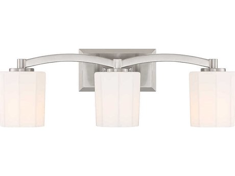 Savoy House Whitney 3-Light Satin Nickel Glass Vanity Light
