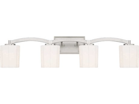 Savoy House Whitney 4-Light Satin Nickel Glass Vanity Light