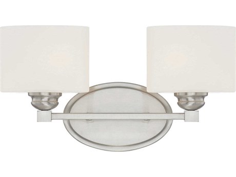 Savoy House Kane 2-Light Satin Nickel Glass Vanity Light