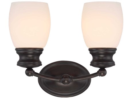 Savoy House Elise 2-Light English Bronze Glass Vanity Light