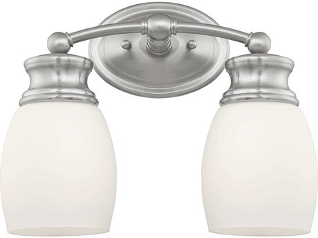 Savoy House Elise 2-Light Satin Nickel Glass Vanity Light