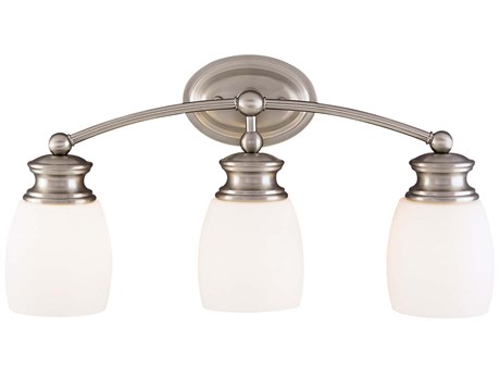 Savoy House Elise 3-Light Satin Nickel Glass Vanity Light