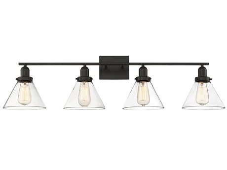 Savoy House Drake 4-Light English Bronze Glass Vanity Light